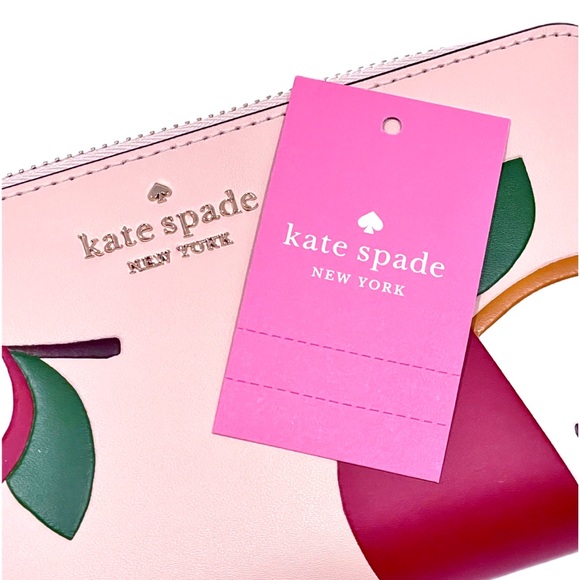 kate spade Bags Kate Spade Honeycrisp Red Apple Large Continental Zippered Wallet Pink Multi